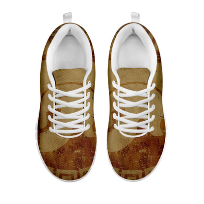 Ancient Spartan Helmet Print White Sneakers