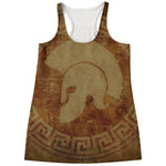 Ancient Spartan Helmet Print Women's Racerback Tank Top