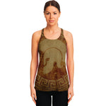 Ancient Spartan Helmet Print Women's Racerback Tank Top