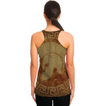 Ancient Spartan Helmet Print Women's Racerback Tank Top