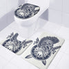 Ancient Spartan Print 3 Piece Bath Mat Set