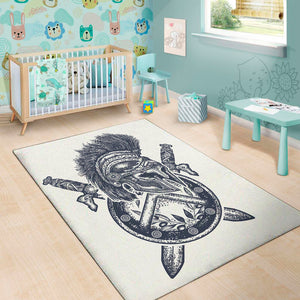 Ancient Spartan Print Area Rug