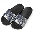 Ancient Spartan Print Black Slide Sandals