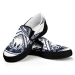 Ancient Spartan Print Black Slip On Shoes