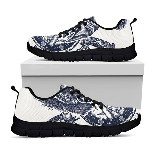 Ancient Spartan Print Black Sneakers