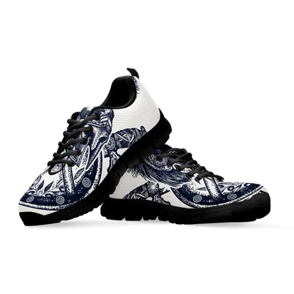 Ancient Spartan Print Black Sneakers