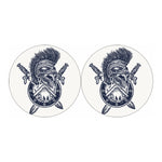 Ancient Spartan Print Car Coasters