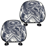 Ancient Spartan Print Car Headrest Covers