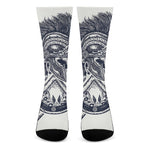 Ancient Spartan Print Crew Socks