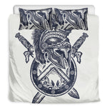 Ancient Spartan Print Duvet Cover Bedding Set