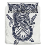 Ancient Spartan Print Duvet Cover Bedding Set