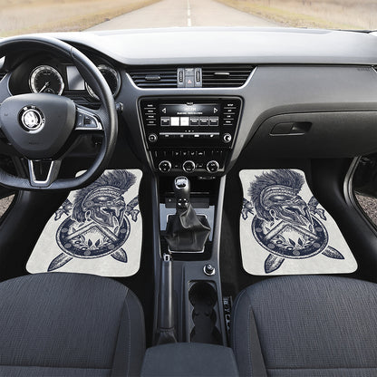 Ancient Spartan Print Front and Back Car Floor Mats