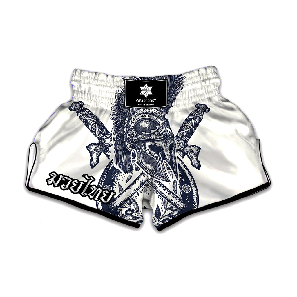 Ancient Spartan Print Muay Thai Boxing Shorts