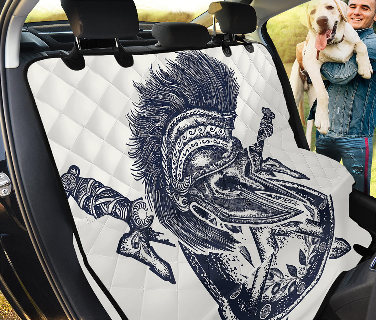 Ancient Spartan Print Pet Car Back Seat Cover