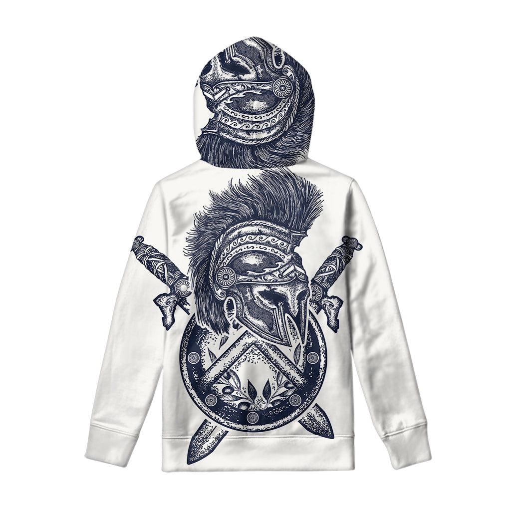 Ancient Spartan Print Pullover Hoodie