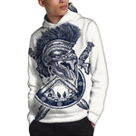 Ancient Spartan Print Pullover Hoodie