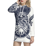 Ancient Spartan Print Pullover Hoodie Dress