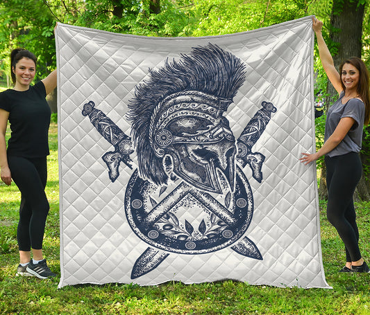 Ancient Spartan Print Quilt