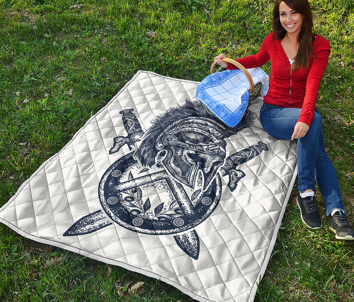 Ancient Spartan Print Quilt