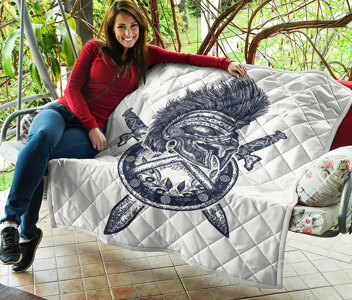 Ancient Spartan Print Quilt