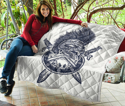 Ancient Spartan Print Quilt