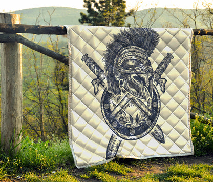 Ancient Spartan Print Quilt