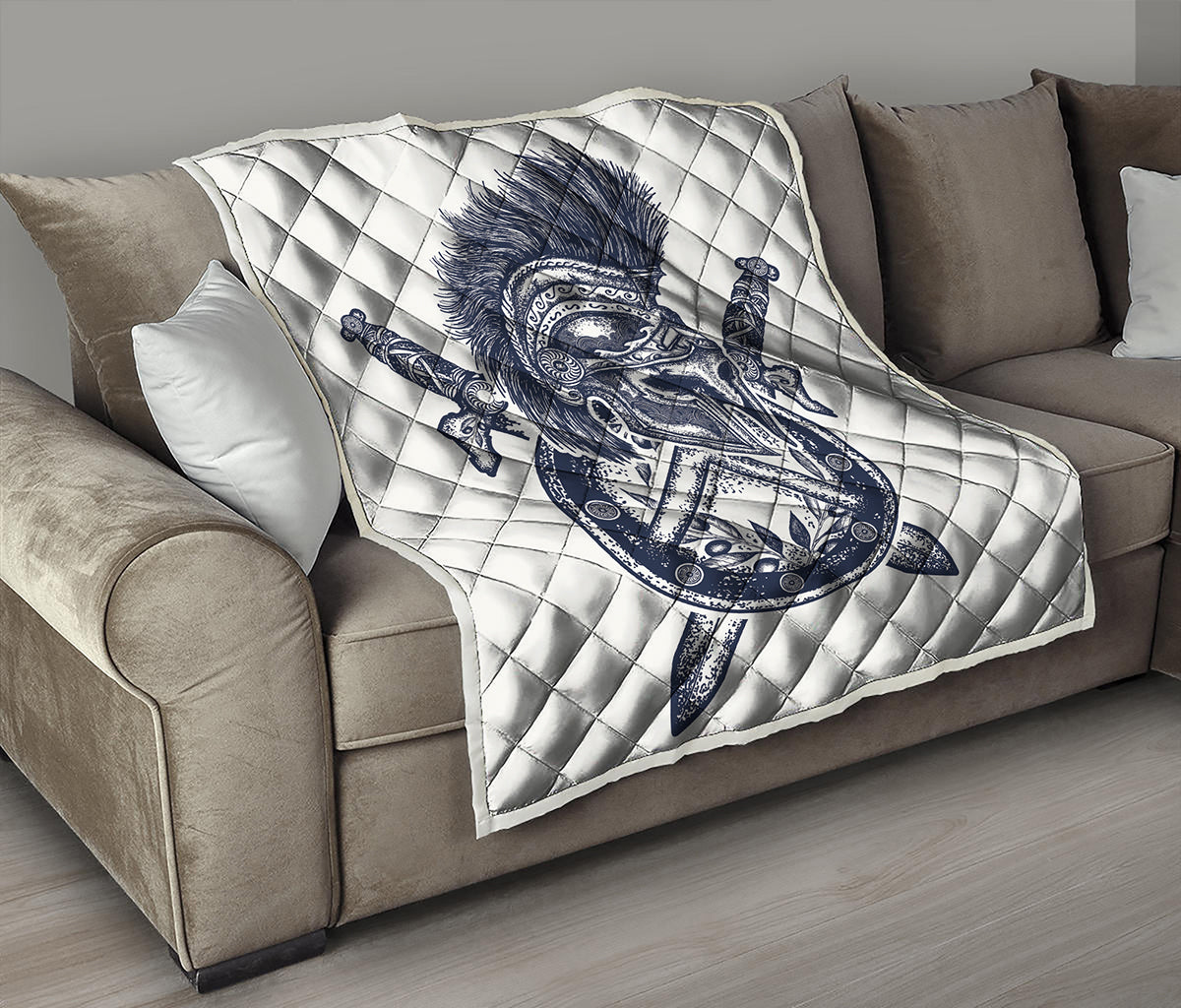 Ancient Spartan Print Quilt