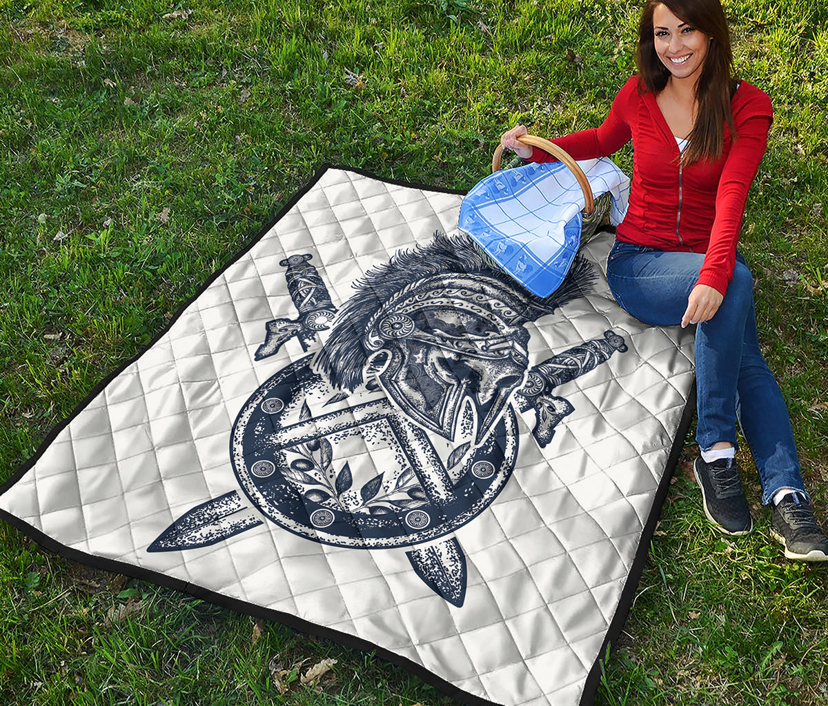 Ancient Spartan Print Quilt