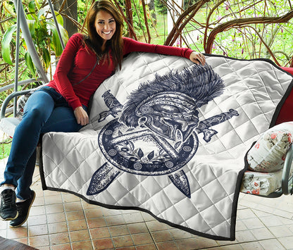 Ancient Spartan Print Quilt