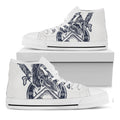 Ancient Spartan Print White High Top Sneakers