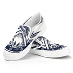 Ancient Spartan Print White Slip On Shoes