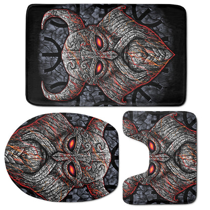 Ancient Viking Norse God Odin Print 3 Piece Bath Mat Set