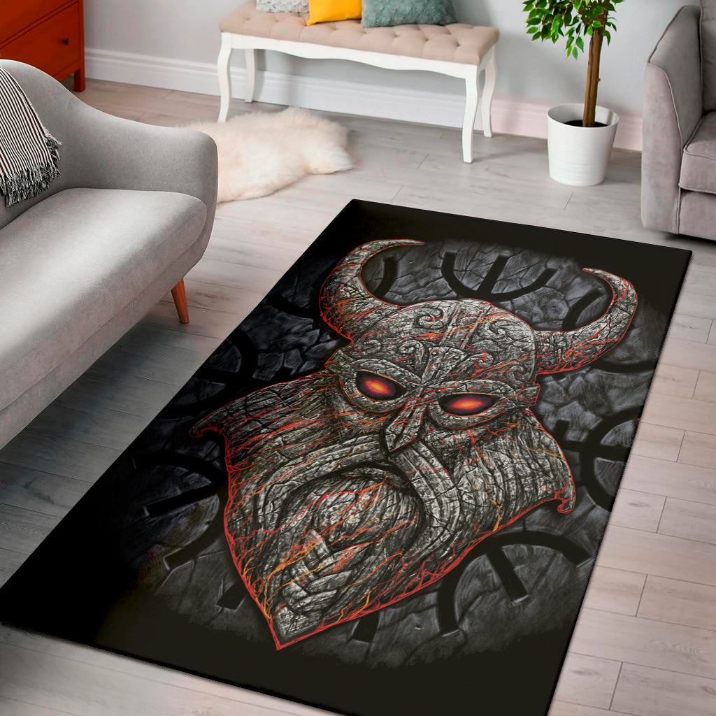 Ancient Viking Norse God Odin Print Area Rug
