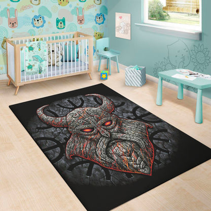 Ancient Viking Norse God Odin Print Area Rug