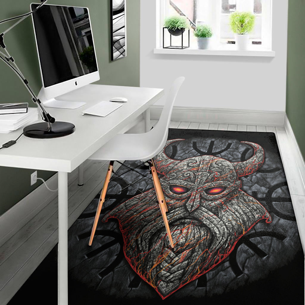 Ancient Viking Norse God Odin Print Area Rug