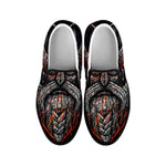 Ancient Viking Norse God Odin Print Black Slip On Shoes