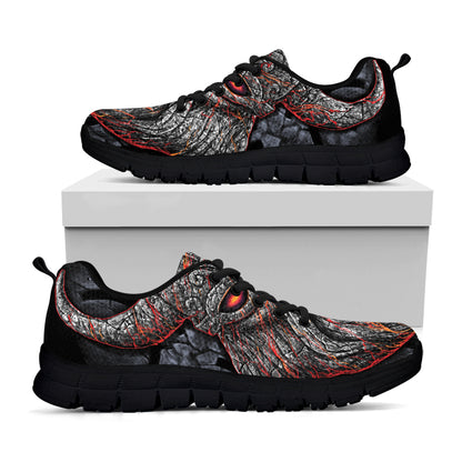 Ancient Viking Norse God Odin Print Black Sneakers