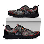 Ancient Viking Norse God Odin Print Black Sneakers