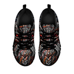 Ancient Viking Norse God Odin Print Black Sneakers