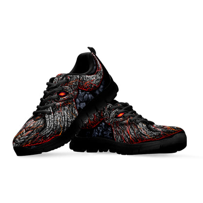 Ancient Viking Norse God Odin Print Black Sneakers