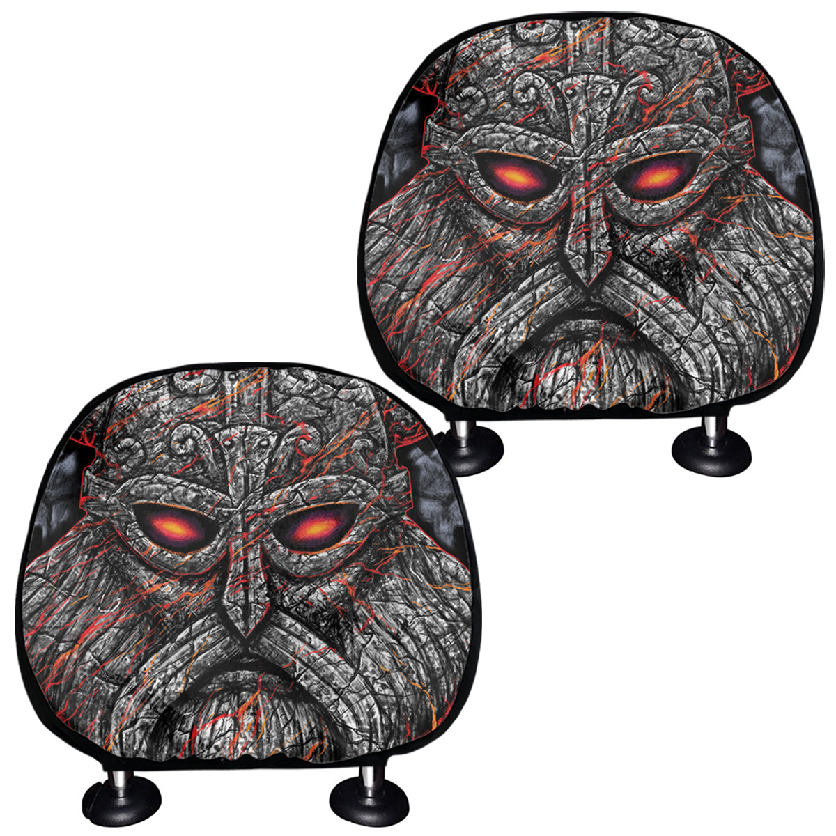 Ancient Viking Norse God Odin Print Car Headrest Covers