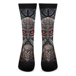 Ancient Viking Norse God Odin Print Crew Socks