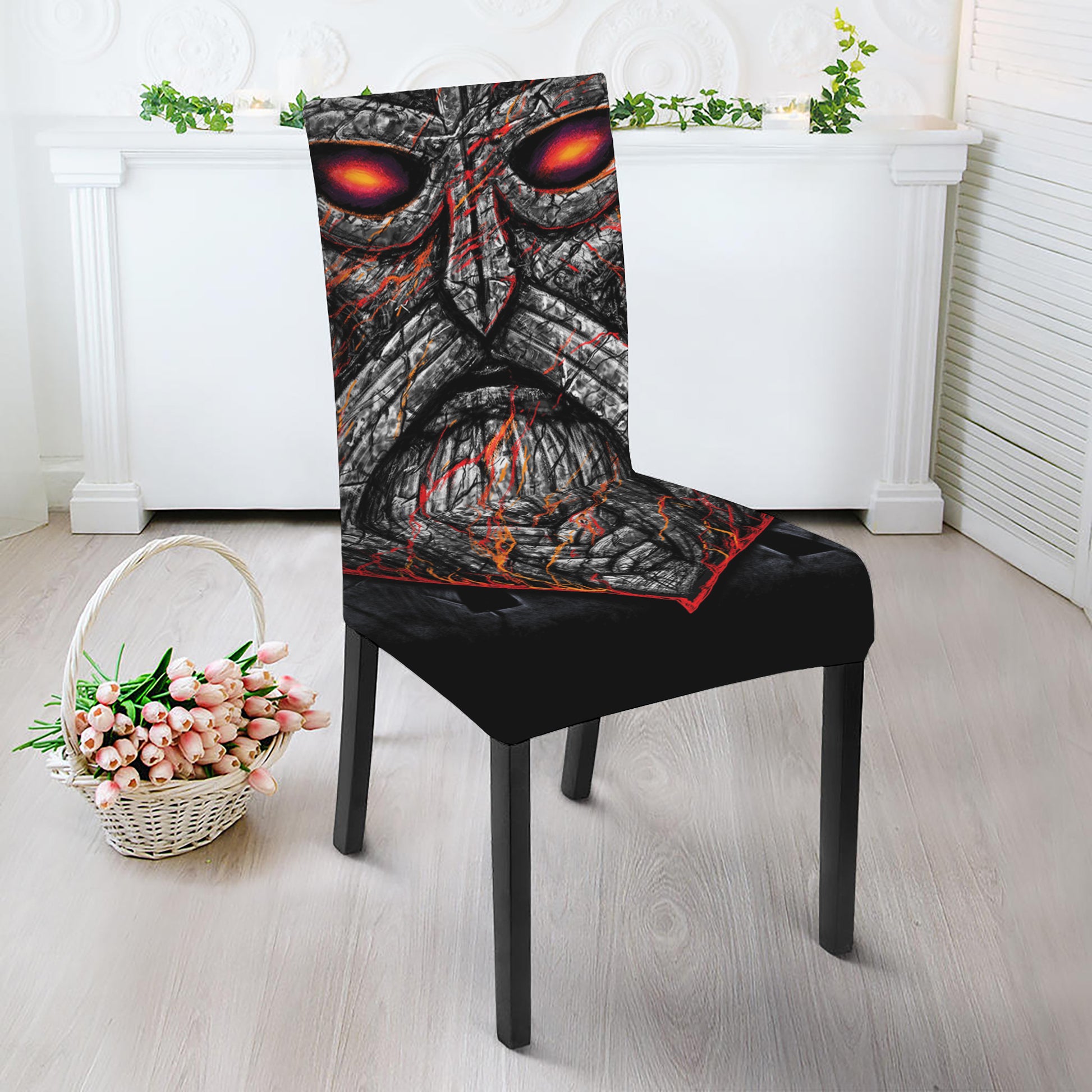 Ancient Viking Norse God Odin Print Dining Chair Slipcover