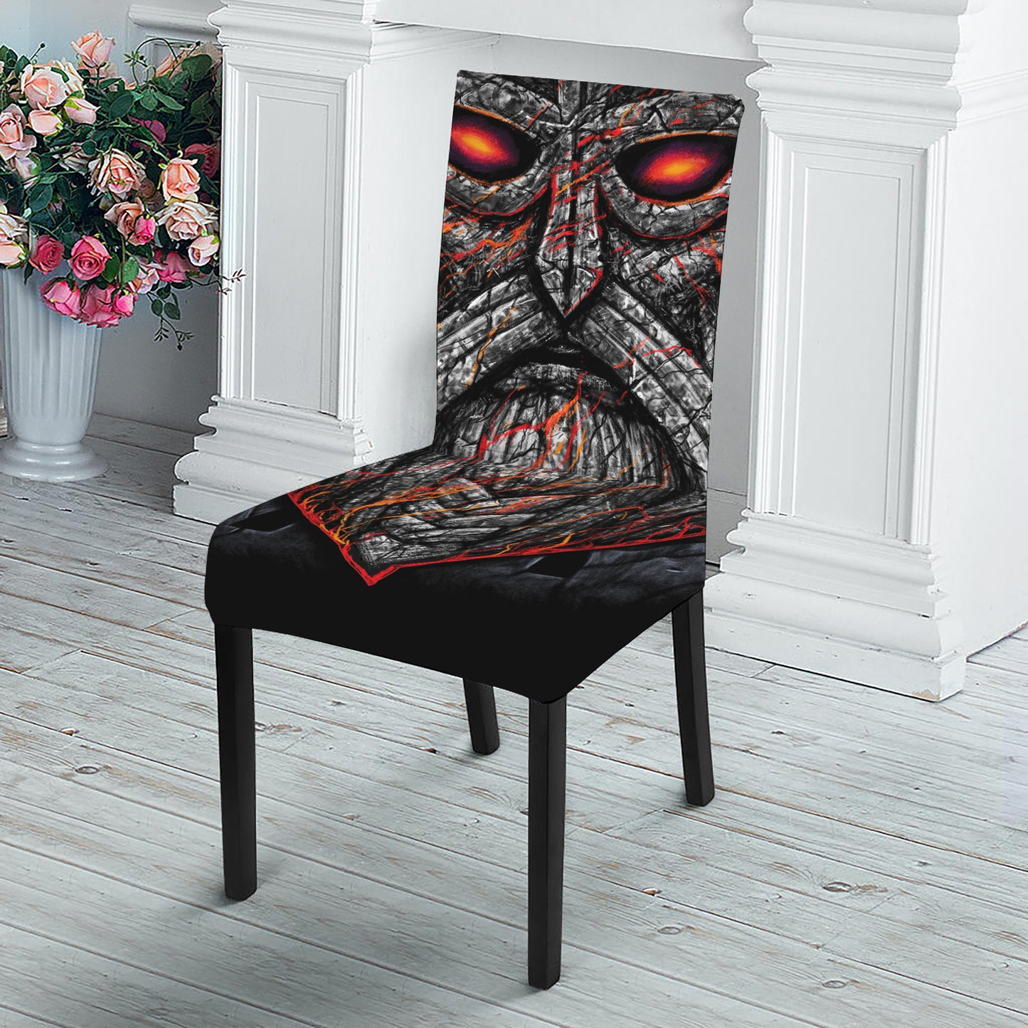 Ancient Viking Norse God Odin Print Dining Chair Slipcover