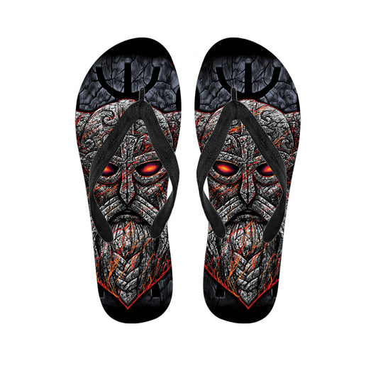 Ancient Viking Norse God Odin Print Flip Flops