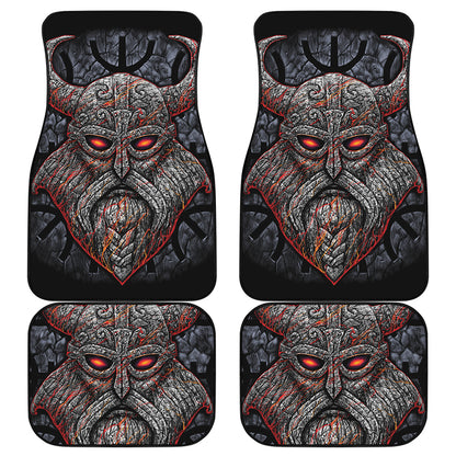 Ancient Viking Norse God Odin Print Front and Back Car Floor Mats