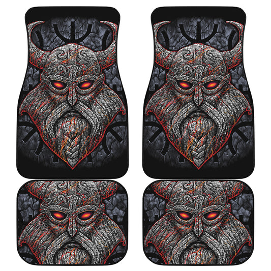 Ancient Viking Norse God Odin Print Front and Back Car Floor Mats