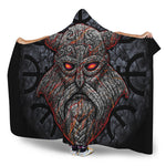 Ancient Viking Norse God Odin Print Hooded Blanket