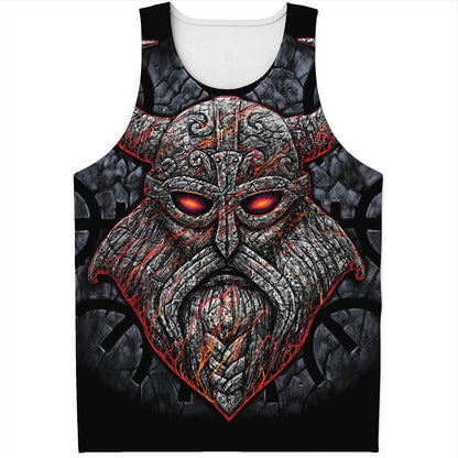 Ancient Viking Norse God Odin Print Men's Tank Top
