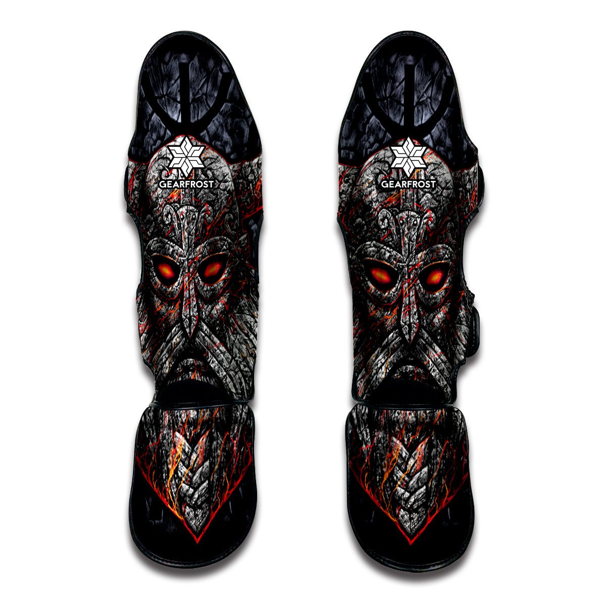 Ancient Viking Norse God Odin Print Muay Thai Shin Guard